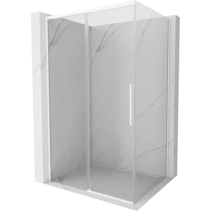 Mexen Rox cabine de douche coulissante 140 x 100 cm, transparente, blanche - 8C2-140-100-20-00