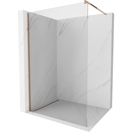 Mexen Kioto paroi de douche Walk-in 140 x 200 cm, transparent 8 mm, or rose - 800-140-101-60-00