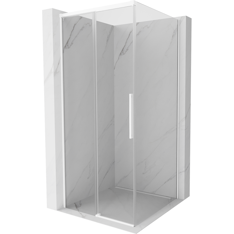 Mexen Rox cabine de douche coulissante 110 x 110 cm, transparent, blanc - 8C2-110-110-20-00