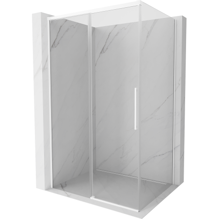 Mexen Rox cabine de douche coulissante 120 x 110 cm, transparent, blanche - 8C2-120-110-20-00