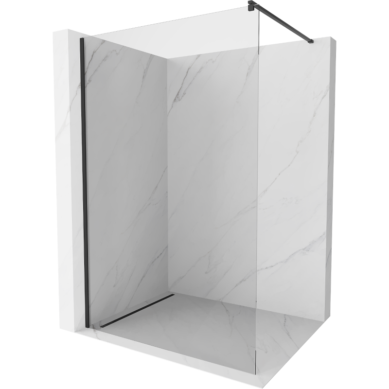 Mexen Kioto paroi de douche 60 x 200 cm, transparent 8 mm, Noir - 800-060-101-70-00