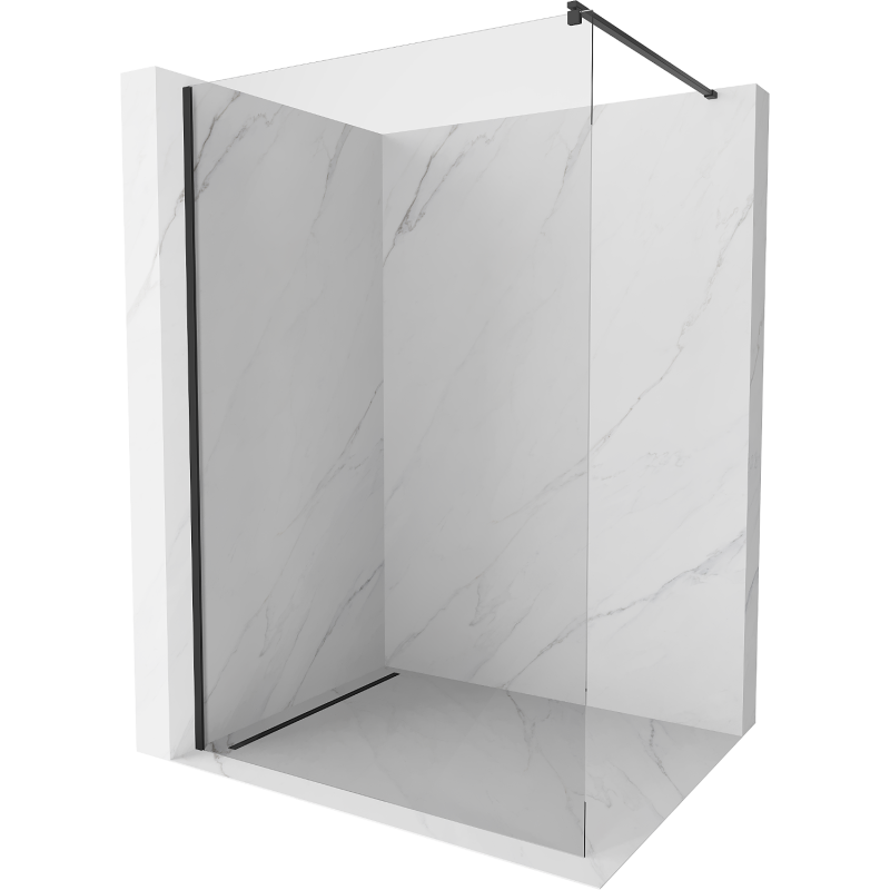 Mexen Kioto paroi de douche 80 x 200 cm, transparent 8 mm, Noir - 800-080-101-70-00
