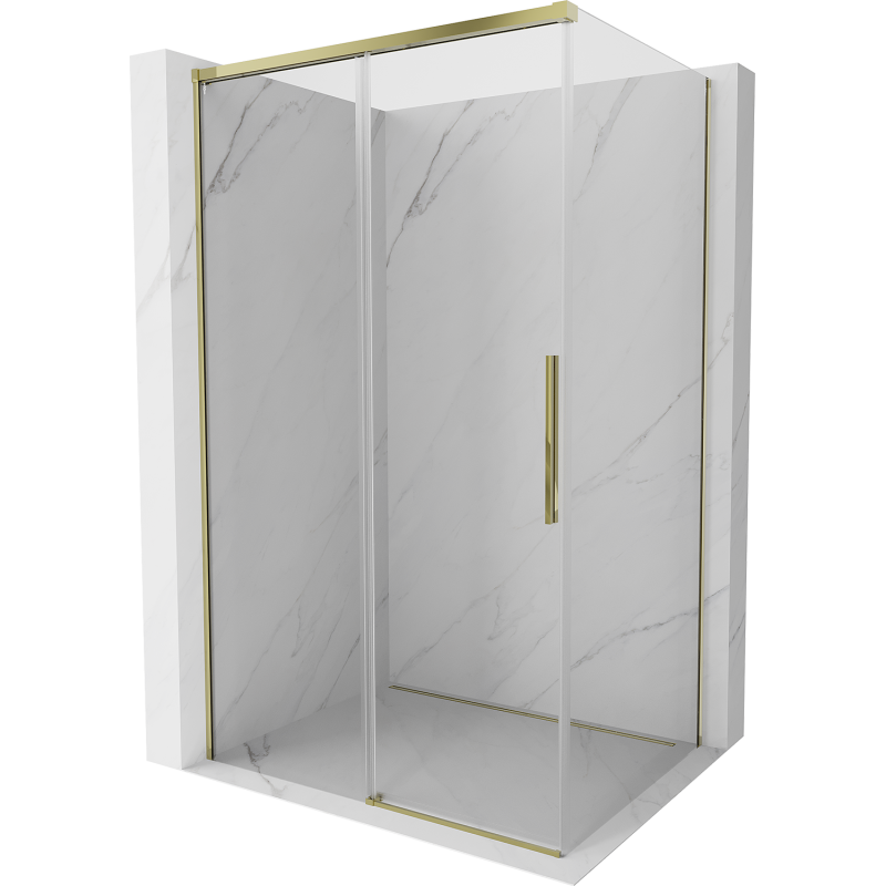 Mexen Rox cabine de douche coulissante 145 x 70 cm, transparent, or - 8C2-145-070-50-00