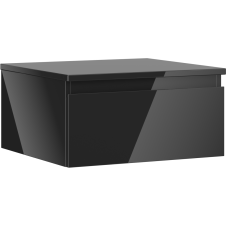 Mexen Orio meuble de salle de bain sous lavabo 50 cm avec plateau, 1 tiroir, noir brillant - 91A10-05023-1-BFC70
