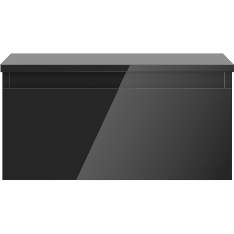 Mexen Orio armoire de salle de bains sous lavabo 50 cm avec plateau, 1 tiroir, noir brillant - 91A10-05023-1-BFC70