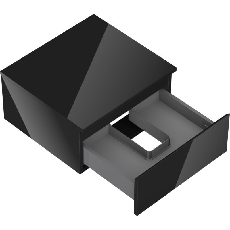 Mexen Orio armoire de salle de bains sous lavabo 50 cm avec plateau, 1 tiroir, noir brillant - 91A10-05023-1-BFC70