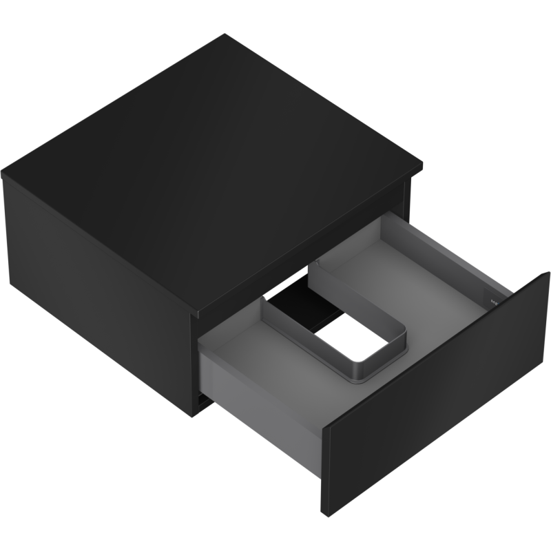 Mexen Orio armoire de salle de bains sous lavabo 50 cm avec plateau, 1 tiroir, noir mat - 91A10-05023-1-BFC71