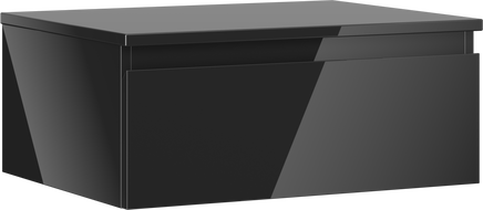 Mexen Orio armoire de salle de bains sous lavabo 60 cm avec plateau, 1 tiroir, noir brillant - 91A10-06023-1-BFC70