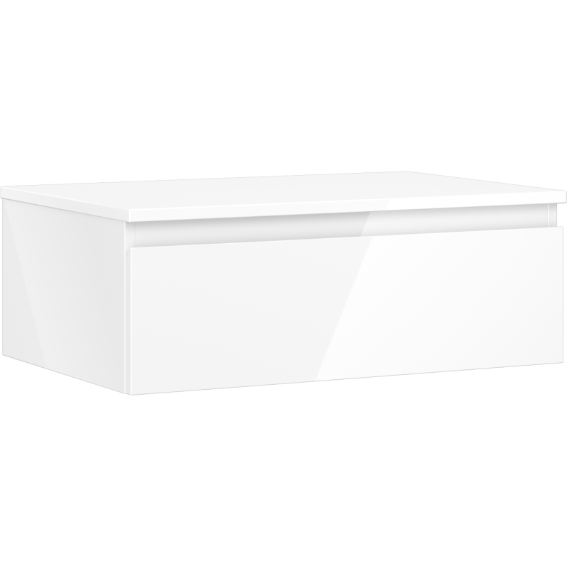 Mexen Orio meuble de salle de bain sous-vasque 70 cm avec plateau, 1 tiroir, blanc brillant - 91A10-07023-1-BFC00