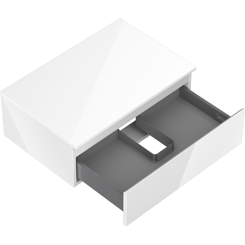 Mexen Orio meuble de salle de bain sous-vasque 70 cm avec plateau, 1 tiroir, blanc brillant - 91A10-07023-1-BFC00