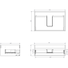 Mexen Orio meuble de salle de bain sous-vasque 70 cm avec plateau, 1 tiroir, blanc brillant - 91A10-07023-1-BFC00