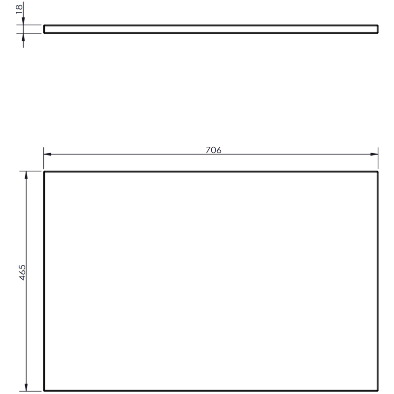 Mexen Orio meuble de salle de bain sous-vasque 70 cm avec plateau, 1 tiroir, blanc brillant - 91A10-07023-1-BFC00