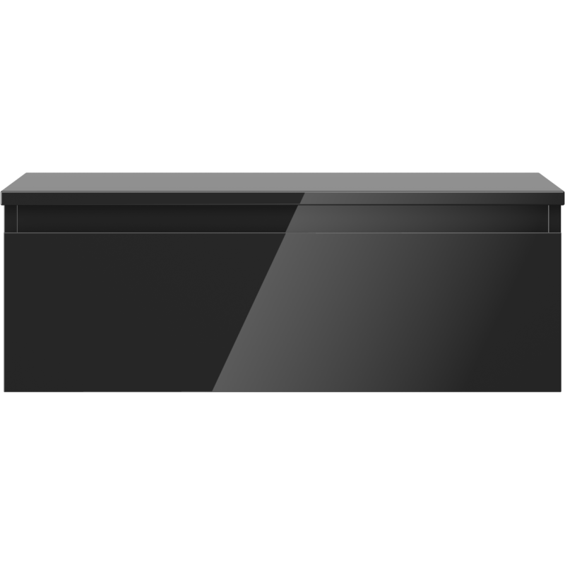 Mexen Orio meuble de salle de bain sous-lavabo 70 cm avec plan de travail, 1 tiroir, noir brillant - 91A10-07023-1-BFC70