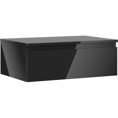 Meuble de salle de bains Mexen Orio sous lavabo 70 cm avec plateau, 1 tiroir, noir brillant - 91A10-07023-1-BFC70