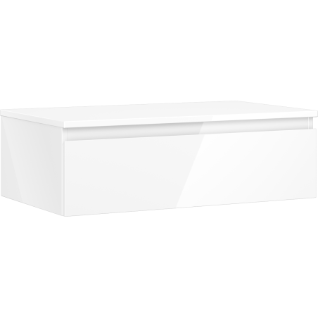 Mexen Orio meuble lavabo de salle de bain 80 cm avec plateau, 1 tiroir, blanc brillant - 91A10-08023-1-BFC00