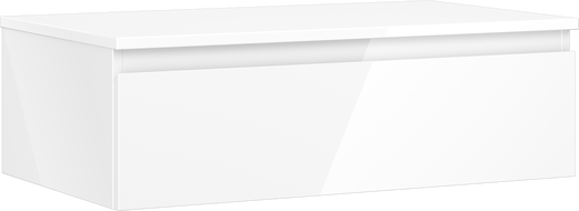 Mexen Orio meuble lavabo de salle de bain 80 cm avec plateau, 1 tiroir, blanc brillant - 91A10-08023-1-BFC00