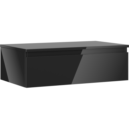 Mexen Orio meuble de salle de bain dessous de lavabo 80 cm avec plateau, 1 tiroir, noir brillant - 91A10-08023-1-BFC70