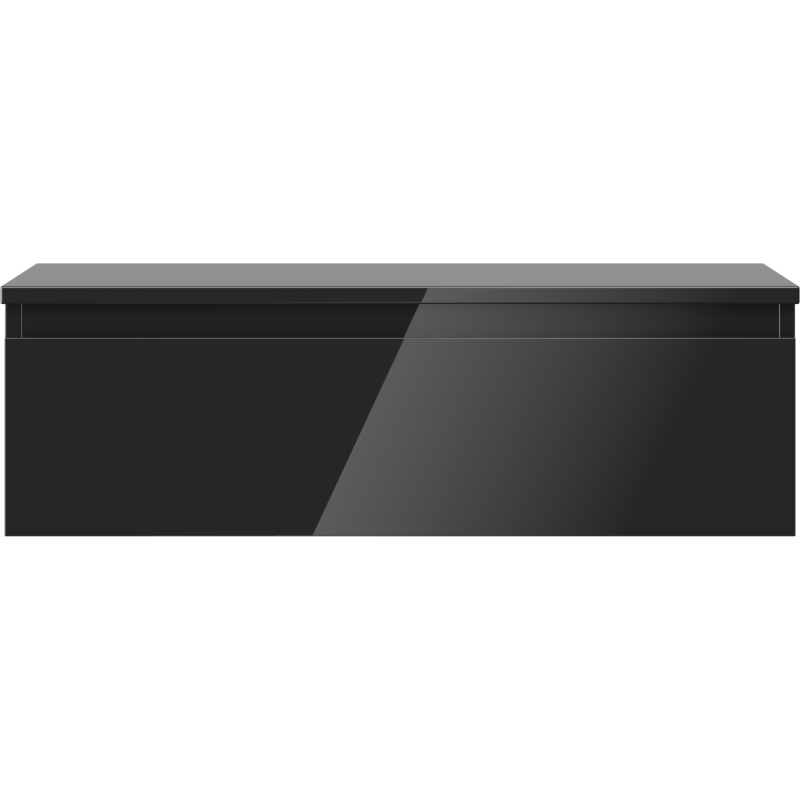 Mexen Orio armoire de salle de bain sous lavabo 80 cm avec plateau, 1 tiroir, noir brillant - 91A10-08023-1-BFC70