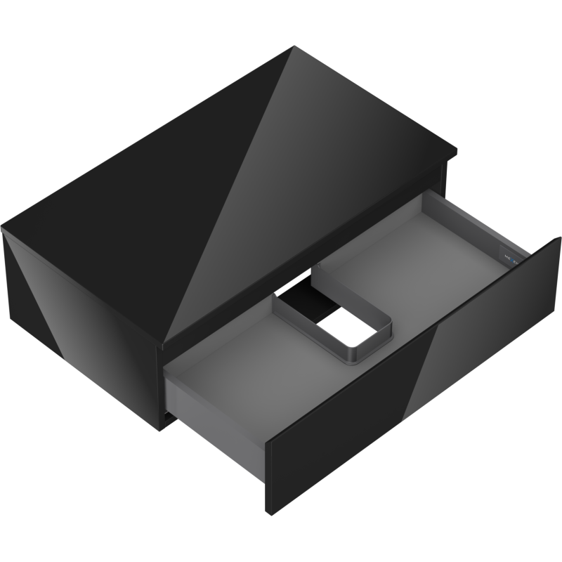 Mexen Orio armoire de salle de bain sous lavabo 80 cm avec plateau, 1 tiroir, noir brillant - 91A10-08023-1-BFC70