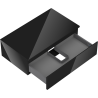 Mexen Orio meuble de salle de bain dessous de lavabo 80 cm avec plateau, 1 tiroir, noir brillant - 91A10-08023-1-BFC70