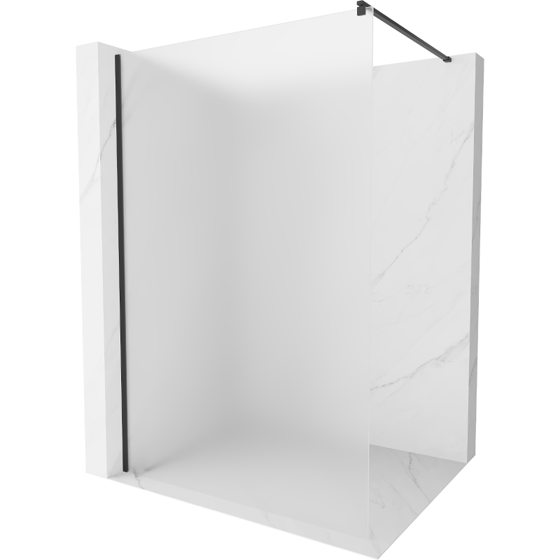Mexen Kioto paroi de douche Walk-in 80 x 200 cm, givre 8 mm, noire - 800-080-101-70-30
