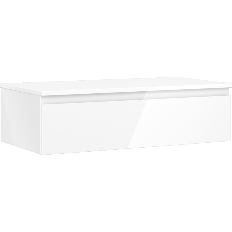 Mexen Orio meuble de salle de bain sous-lavabo 90 cm avec plateau, 1 tiroir, blanc brillant - 91A10-09023-1-BFC00