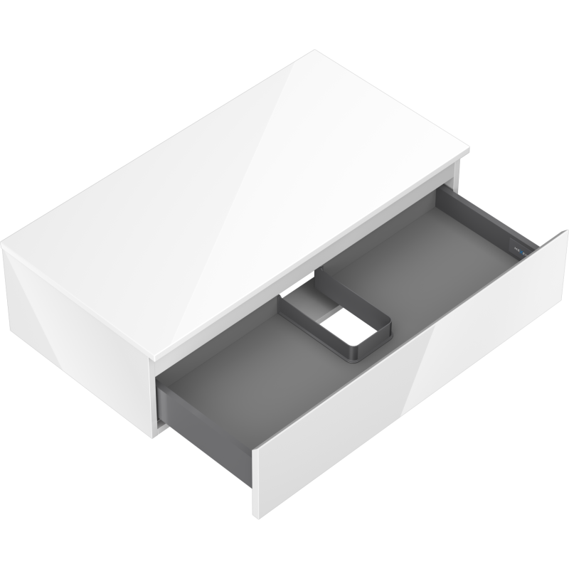 Mexen Orio meuble de salle de bain sous lavabo 90 cm avec plateau, 1 tiroir, blanc brillant - 91A10-09023-1-BFC00