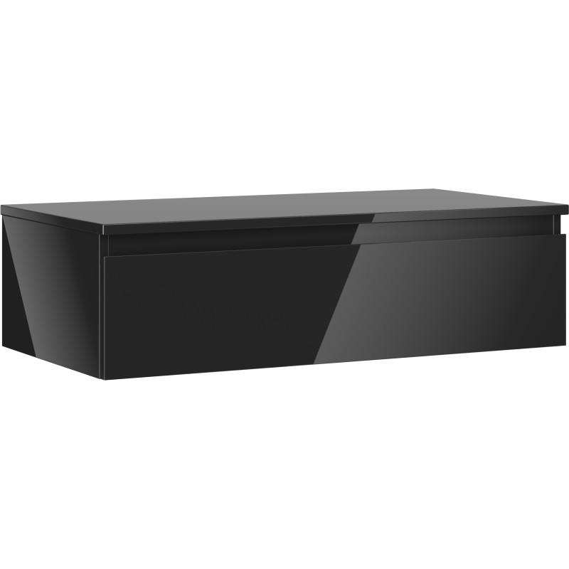 Mexen Orio armoire de salle de bain sous-lavabo 90 cm avec plateau, 1 tiroir, noir brillant - 91A10-09023-1-BFC70