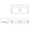 Mexen Orio meuble de salle de bain sous lavabo 90 cm avec plateau, 1 tiroir, noir mat - 91A10-09023-1-BFC71