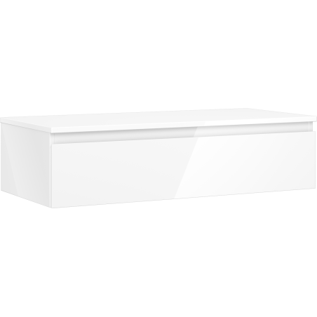 Mexen Orio armoire de salle de bain sous lavabo 100 cm avec plan de travail, 1 tiroir, blanc brillant - 91A10-10023-1-BFC00