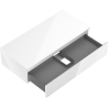 Mexen Orio armoire de salle de bain sous lavabo 100 cm avec plan de travail, 1 tiroir, blanc brillant - 91A10-10023-1-BFC00