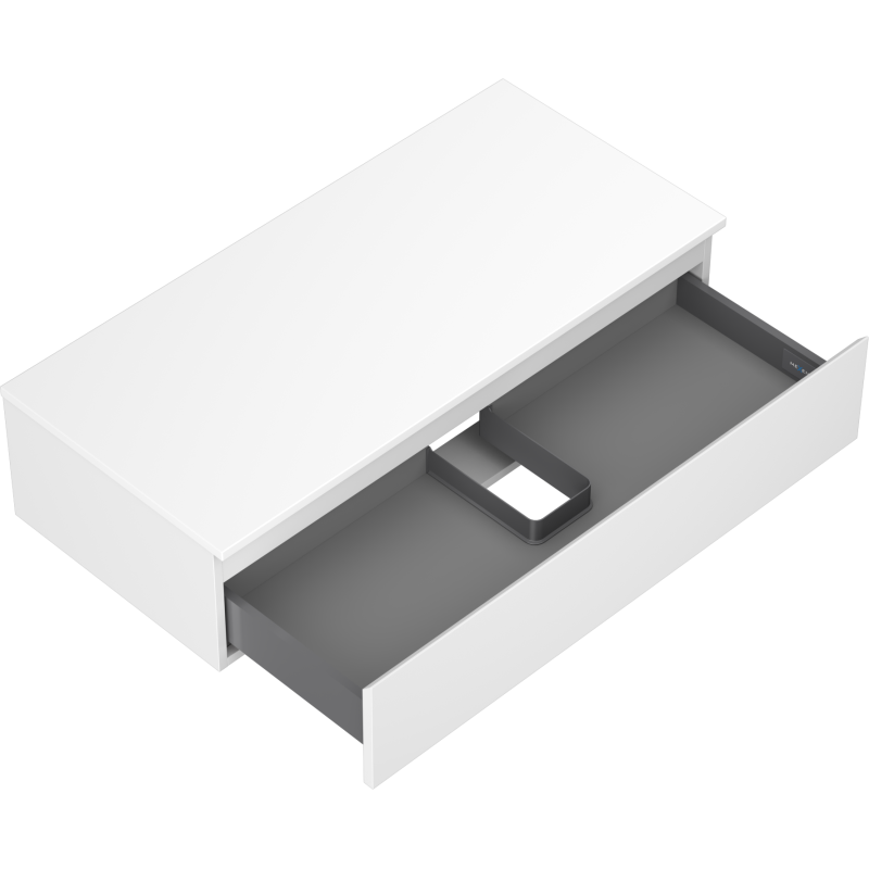 Mexen Orio meuble de salle de bain sous lavabo 100 cm avec plateau, 1 tiroir, blanc mat - 91A10-10023-1-BFC01