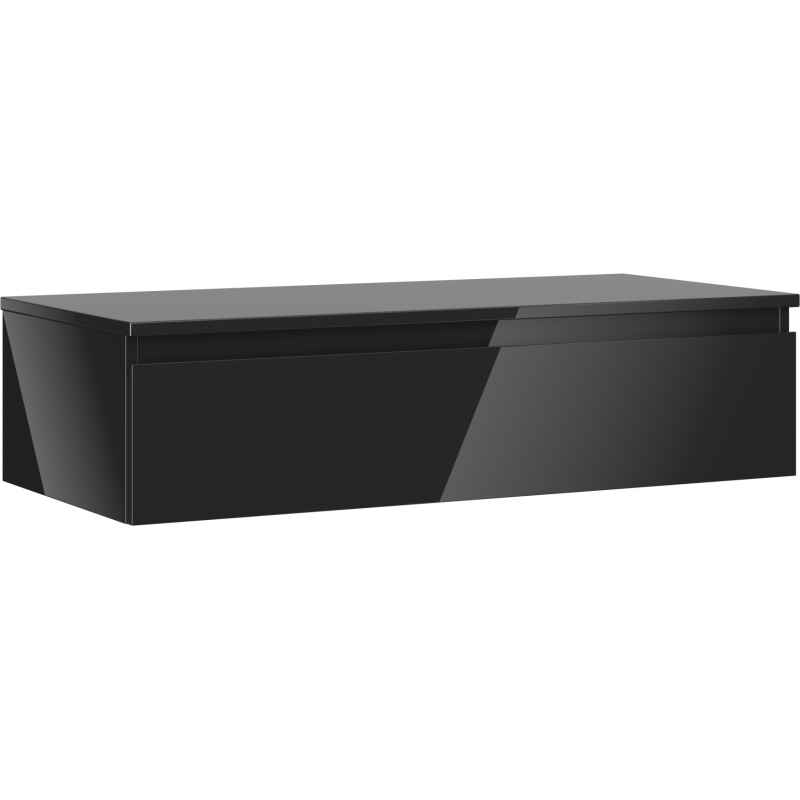 Mexen Orio armoire de salle de bain sous lavabo 100 cm avec plateau, 1 tiroir, noir brillant - 91A10-10023-1-BFC70