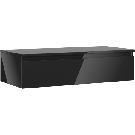 Mexen Orio armoire de salle de bain sous lavabo 100 cm avec plateau, 1 tiroir, noir brillant - 91A10-10023-1-BFC70