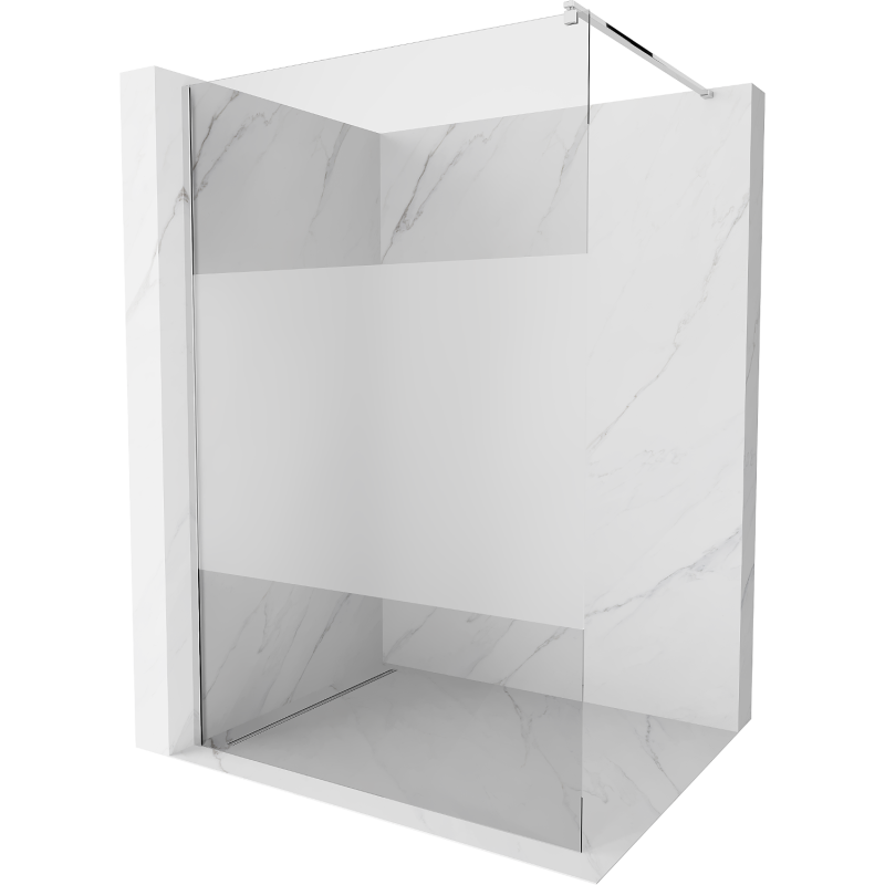 Mexen Kioto paroi de douche Walk-in 100 x 200 cm, transparent/givre 8 mm, chrome - 800-100-101-01-35