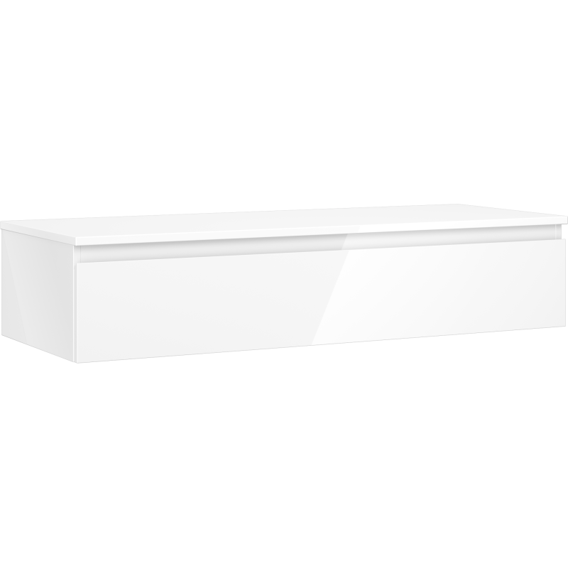 Mexen Orio meuble de salle de bain sous lavabo 120 cm avec plateau, 1 tiroir, blanc brillant - 91A10-12023-1-BFC00