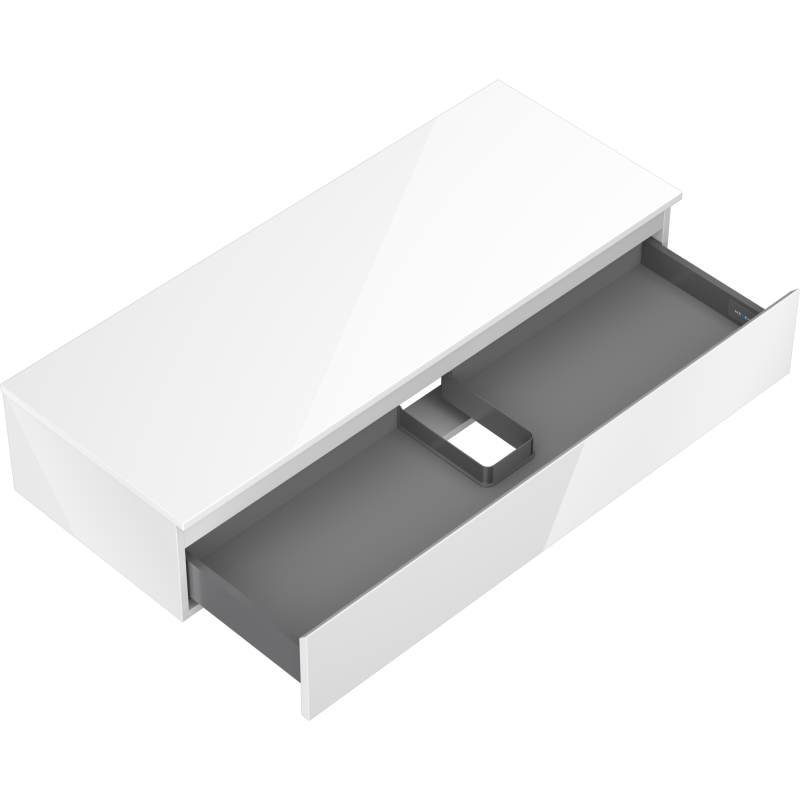 Mexen Orio meuble de salle de bain sous lavabo 120 cm avec plateau, 1 tiroir, blanc brillant - 91A10-12023-1-BFC00