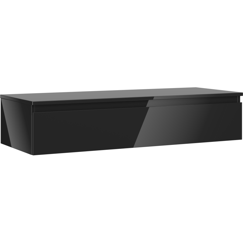 Mexen Orio meuble de salle de bain sous-lavabo 120 cm avec plateau, 1 tiroir, noir brillant - 91A10-12023-1-BFC70