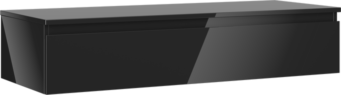 Mexen Orio meuble de salle de bain sous-vasque 120 cm avec plateau, 1 tiroir, noir brillant - 91A10-12023-1-BFC70