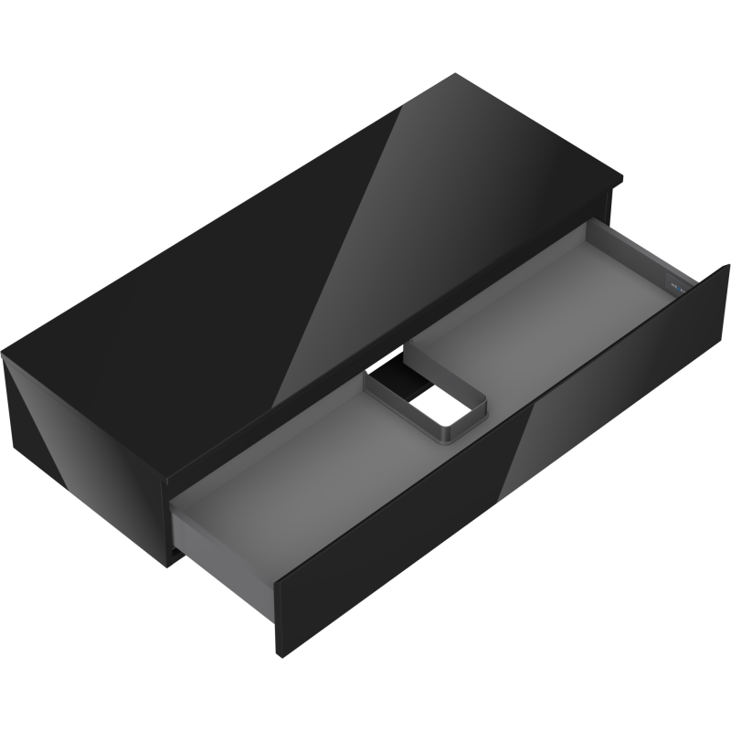 Mexen Orio meuble de salle de bain sous-vasque 120 cm avec plateau, 1 tiroir, noir brillant - 91A10-12023-1-BFC70