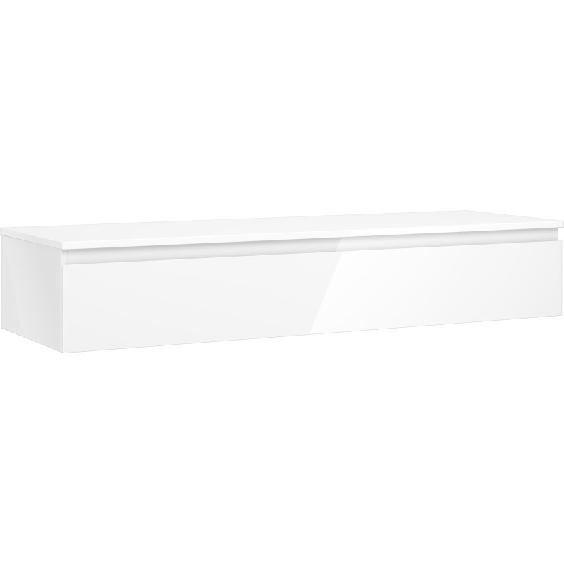 Mexen Orio meuble de salle de bains sous-lavabo 140 cm avec plateau, 1 tiroir, blanc brillant - 91A10-14023-1-BFC00