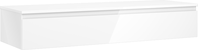 Mexen Orio meuble de salle de bain sous-lavabo 140 cm avec plateau, 1 tiroir, blanc brillant - 91A10-14023-1-BFC00