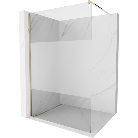 Mexen Kioto paroi de douche Walk-in 100 x 200 cm, transparent/givré 8 mm, or - 800-100-101-50-35