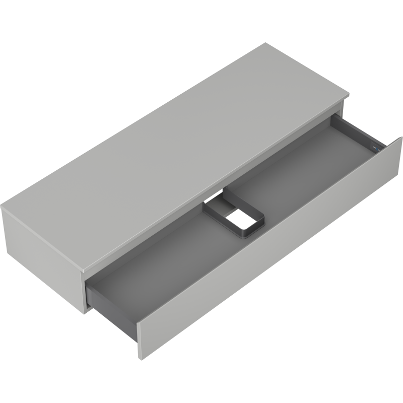 Mexen Orio meuble de salle de bain sous-lavabo 140 cm avec plateau, 1 tiroir, gris mat - 91A10-14023-1-BFC62