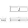 Mexen Orio armoire de salle de bain sous lavabo 140 cm avec plateau, 1 tiroir, graphite mat - 91A10-14023-1-BFC66