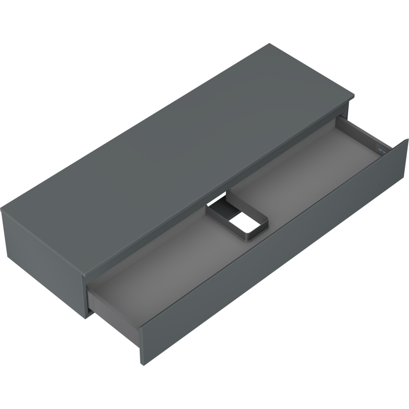 Mexen Orio armoire de salle de bain sous lavabo 140 cm avec plateau, 1 tiroir, graphite mat - 91A10-14023-1-BFC66