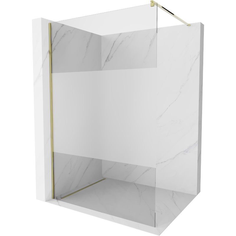 Mexen Kioto paroi de douche Walk-in 120 x 200 cm, transparent/givré 8 mm, dorée - 800-120-101-50-35