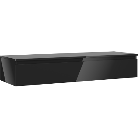 Mexen Orio meuble de salle de bain sous-lavabo 140 cm avec plateau, 1 tiroir, noir brillant - 91A10-14023-1-BFC70