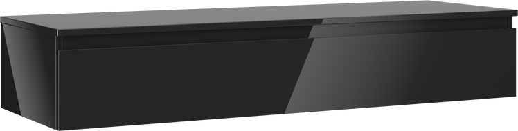 Mexen Orio meuble de salle de bain sous-lavabo 140 cm avec plateau, 1 tiroir, noir brillant - 91A10-14023-1-BFC70