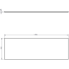 Mexen Orio meuble de salle de bains sous-lavabo 140 cm avec plateau, 1 tiroir, noir mat - 91A10-14023-1-BFC71